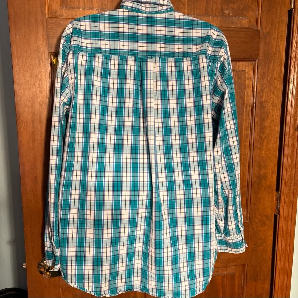 Chaps Men’s XLT Stretch Plaid Oxford Button Down Long Sleeve‎ Shirt - Picture 8 of 15